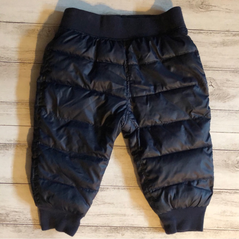 GAP Navy Puffer Pants Grey Knit Lining Size 12-18m